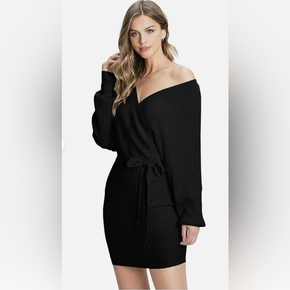 Love Tree Ribbed Sweater Dress